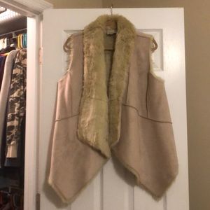 Anne Taylor Loft faux fur and suede vest